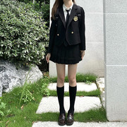 东京岁时记jk黑色休闲外套，女中短款西服，圣夜学园春秋上衣外套
