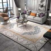 欧式丙纶地毯客厅美式轻奢蓝色沙发茶几，毯家用主卧短毛免洗易