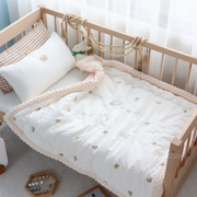 ins韩系豆豆绒纯棉婴童盖毯被子四季通用新生儿童宝宝抱被空调被