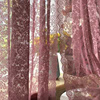 美式田园窗帘韩式透光紫粉色蕾丝成品窗帘窗纱床幔门帘阳台飘窗帘