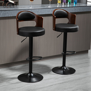 酒吧椅现代简约吧台椅，欧式复古高脚凳实木靠背，升降旋转前台凳