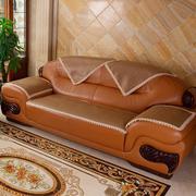 沙发垫夏季冰丝皮欧式沙发凉席坐垫，夏天款防滑真皮沙发套罩0710n