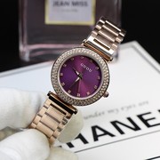 女复古钻钢带手表小巧韩版欧美时尚圆形石英白色面普通国产腕表