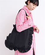 iami日本原厂复古潮牌杂志目录，防水尼龙布褶皱(布褶皱)花边女单肩手提包