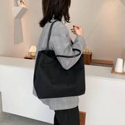 韩版大容量慵懒风ins手拎单肩包环保购物袋，简约文艺帆布包书包女