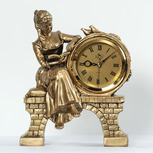 欧式座钟客厅家用台钟台式时钟钟表摆件闹钟桌面女孩卧室小型创意