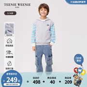 teenieweeniekids小熊童装，24春季男童，连帽拉链针织背心外套