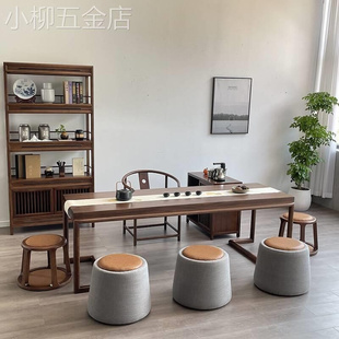 新中式茶桌椅组合实木茶室茶几，禅意简约茶艺，功夫办公接待泡茶台