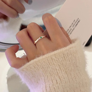 彩钻锆石戒指女韩版小众设计感时尚个性简约百搭素圈食指环高级感