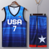 美国队篮球服梦十四球衣USA杜兰特7号塔图姆国家队球衣渐变蓝色