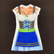 欧美街头潮趣性感女神夏季短袖连衣裙3D创意仿真德国慕尼黑啤酒节