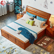 兰之阁红木暗箱中式床双人床，1.8米实木刺猬紫檀，明清古典雕刻大床