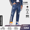 DSQUARED2/D2次方 春夏系列 男士logo印花个性卷边潮流牛仔裤