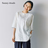 桑妮库拉/Sunny clouds 女式纯棉风琴褶装饰中长款罩衫