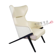 轻奢后现代简约单人沙发椅皮质休闲靠背椅设计师工厂定制椅63