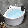 日式坐泡浴缸小户型转角，家用三角扇形亚克力按摩浴缸，0.80.9