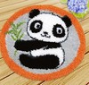 段段绣毛线绣地毯绣绒绣钩针绣坐垫，地垫熊猫吃竹子无底纹