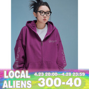 local aliens外星沙龙秋美式潮流拉链开衫卫衣街头休闲套装长裤女
