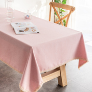 棉麻桌布防水防油免洗餐桌布艺，小清新茶几，长方形日式台布简约北欧