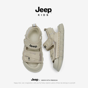 jeep儿童包头凉鞋夏季2023夏款童鞋男童沙滩鞋防滑软底中大童