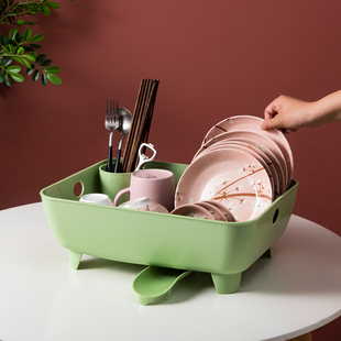 日式碗碟收纳架沥水碗架厨房沥水架塑料家用单层小型滤水放碗筷架