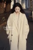 米白色2023秋冬韩版双面羊绒，大衣西装领双排，扣中长羊毛呢外套