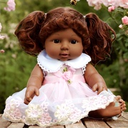 28厘米非洲小黑人皮肤搪胶仿真洋娃娃公主发声说话幼儿童早教玩具