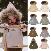 新色丹麦mat儿童精灵帽棉服，男女宝宝防水防风加绒保暖外套