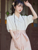 马面裙搭配上衣汉元素翻领衬衫新中式女装夏季短袖设计感小众衬衣