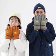 。儿童滑雪手套男女冬可爱加绒加厚保暖防风，防寒五指学生大中童骑