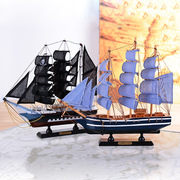 6款 地中海帆船 创意海盗船木质工艺装饰摆件 一路顺风帆船模型