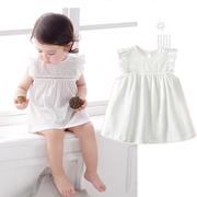 婴幼儿连衣裙夏季超薄透气纯棉，裙子儿童夏装，纯色无袖休闲女童裙