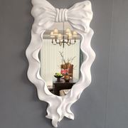 欧式卫生间复古金卫浴镜化妆玄关蝴蝶结浴室镜装饰镜子壁挂工艺品