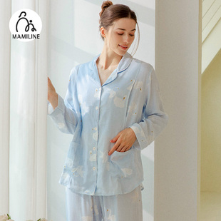 MAMILINE有机棉纱布月子服产后孕妇睡衣产妇4月5月6月夏季薄款