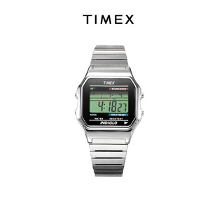 timex天美时t80手表小方块电子，潮流时尚银表男女生，情侣学生款手表