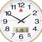 上海三五牌钟表挂钟客厅家用简约时尚时钟卧室电子石英钟圆形静音