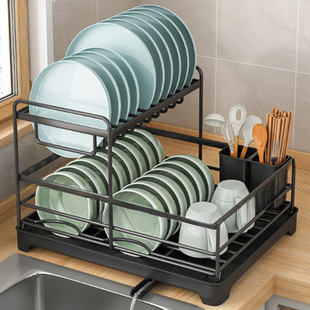 厨房碗架沥水架单层水槽置物架家用台面碗筷收纳碗碟多功能收纳盒
