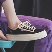 人本帆布鞋女生秋季透气薄款球鞋2021夏季韩版潮学生小白鞋子