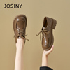 卓诗尼2024夏季棕色小皮鞋，日系学院风，单鞋系带增高jk制服鞋女