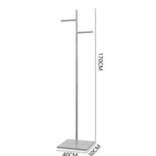 服装店落地正挂不锈钢拉丝银空心钢条挂衣架落地式陈列拉丝展示o