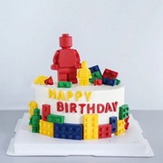 乐高积木巧克力硅胶模具家用烘焙翻糖lego机器人，主题蛋糕装饰摆件