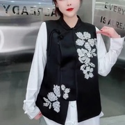32010春季韩版修身显瘦胖MM大码女装常规款单件百搭国风马夹