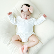 婴儿白色娃娃领打底哈衣新生儿，长袖三角爬服宝宝，纯棉哈衣春秋季新