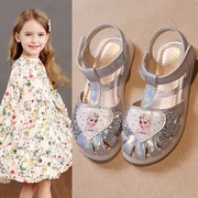 女童凉鞋真皮儿童公主，鞋子洋气白色童鞋，宝宝软底小童女孩时尚皮鞋