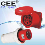 cee-335暗装直座5孔63a125a380v-415v工业防水插头插座连接器