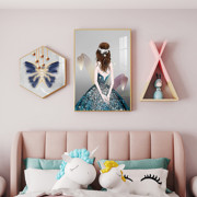 现代简约儿童房装饰画卧室床头，挂画卡通动物男孩女孩房间背景壁画