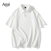 Amickles美式经典短袖polo衫纯色百搭翻领休闲T恤修身简约衬衣