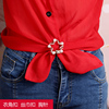 韩版高档t恤扣环百搭丝巾，夹两用衣角下摆，打结扣神器创意胸花配饰