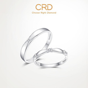 CR克D徕帝钻石对戒情侣款婚戒18k金结婚男戒钻戒男女铂金戒指一对