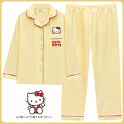 hellokitty可爱睡衣女春秋季2025新款梳织纯棉纱长袖家居服套装夏